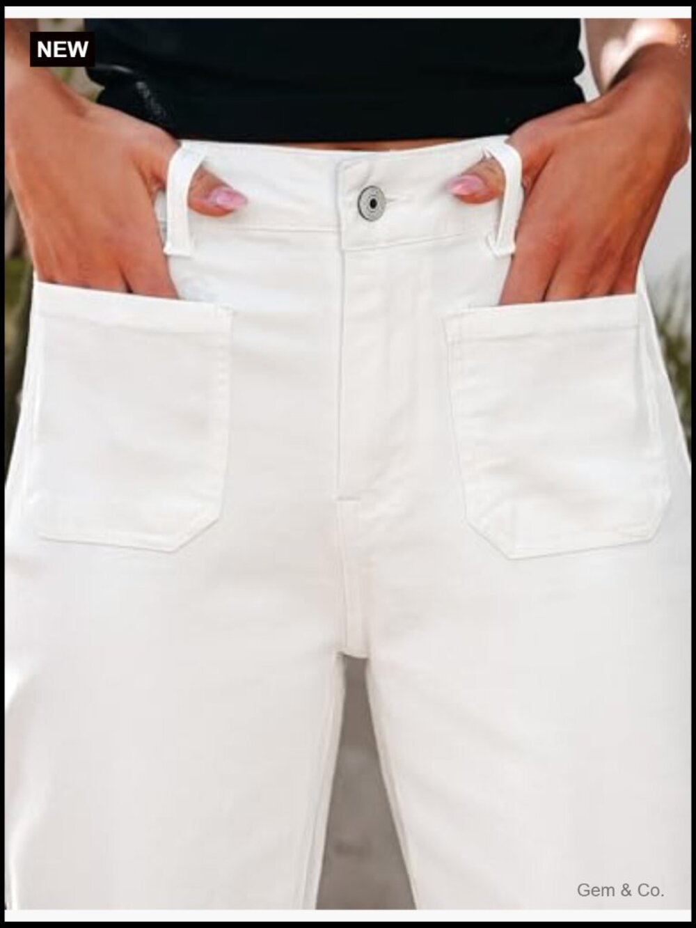 High Waisted Flare Jeans for Women Trendy Wide Leg Cropped Denim Pants Stretchy - Picture 6 of 7